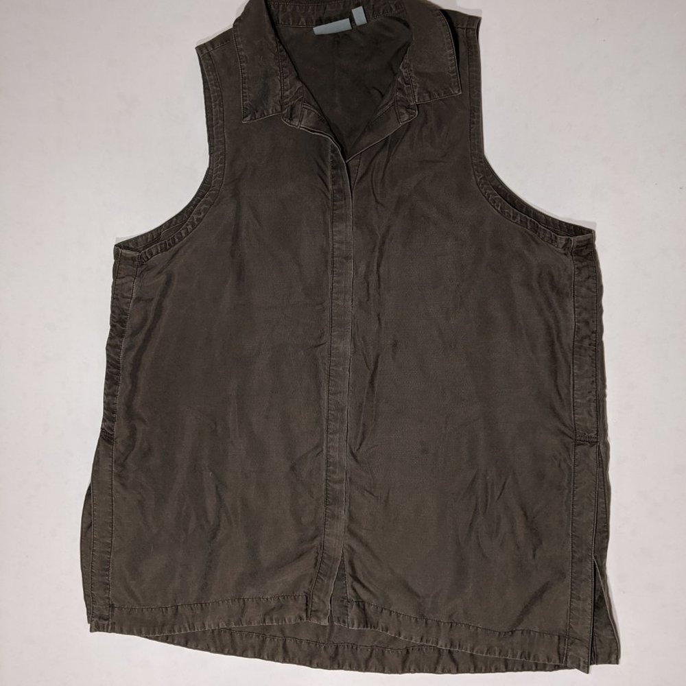 Athleta Olive Tencel Button down tunic